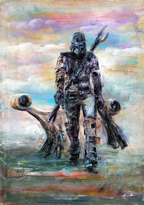 Star Wars Mandalorian Fan Art Canvas Print, Star Wars Wall Art ...