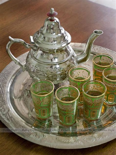 Moroccan Alpaca Silver Large Teapot, Tea Tray and 6 glasses. Alhambra Souvenir | Tea pots, Tea ...