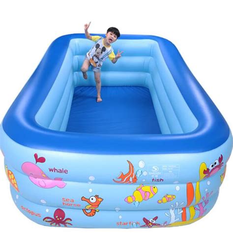 Aliexpress.com : Buy 250cm rectangle 3 ring Kids inflatable pool baby ...