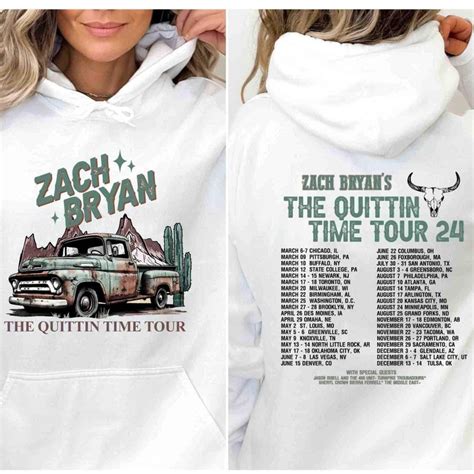 Zach Bryan The Quittin Time Tour 2024 Sweatshirt, Country Music Singer, Zach Bryan Merch, Zach ...