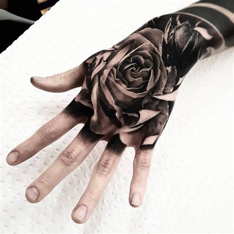 INKPEDIA | Hand tattoos for guys, Hand tattoos, Rose hand tattoo