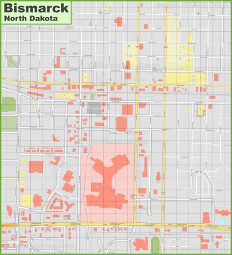 Bismarck downtown map - Ontheworldmap.com