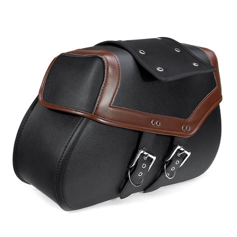 2pcs Motorcycle Saddlebags PU Leather Side Luggage Storage Bags Black Brown – Alexnld.com