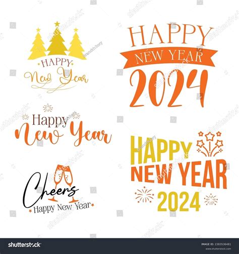 Happy New Year 2024 Font Styles Stock Vector (Royalty Free) 2383536481 | Shutterstock