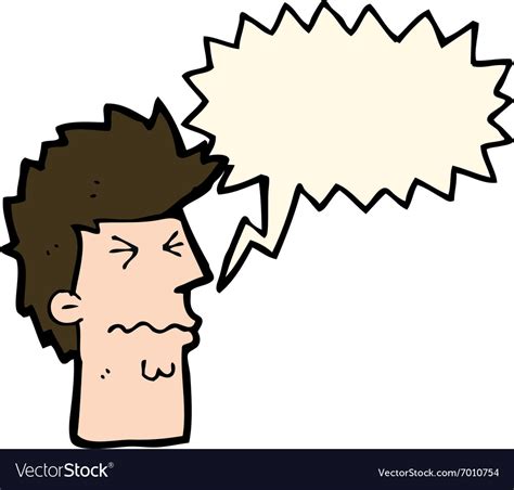 Cartoon stressed out face with speech bubble Vector Image