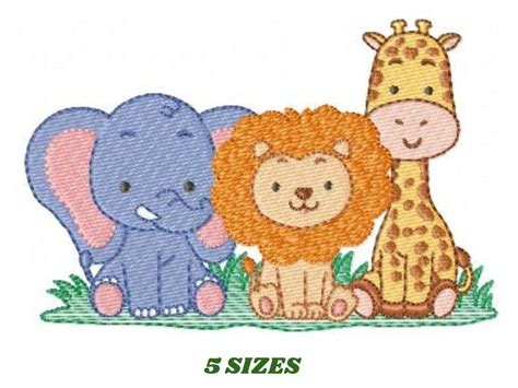 Safari Embroidery Designs Animals Embroidery Design Machine Embroidery Pattern Giraffe ...