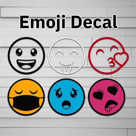 Emoji Vinyl Decal Sticker, Tumbler Decal, Face Sticker, Happy Face Decal, Smile Decals, Emoji ...