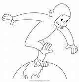 George Walking Coloring Page For Kids  Free Curious Printable sketch template