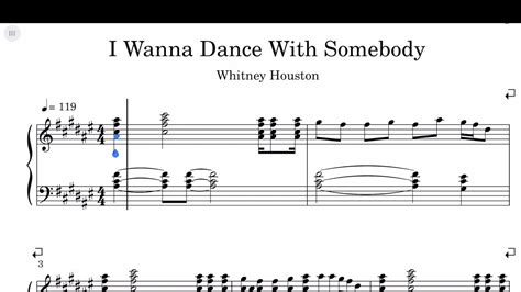 Whitney Houston - I Wanna Dance With Somebody Sheet Music - YouTube