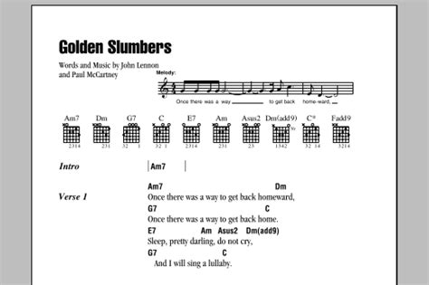 Golden Slumbers Sheet Music | The Beatles | Guitar Chords/Lyrics