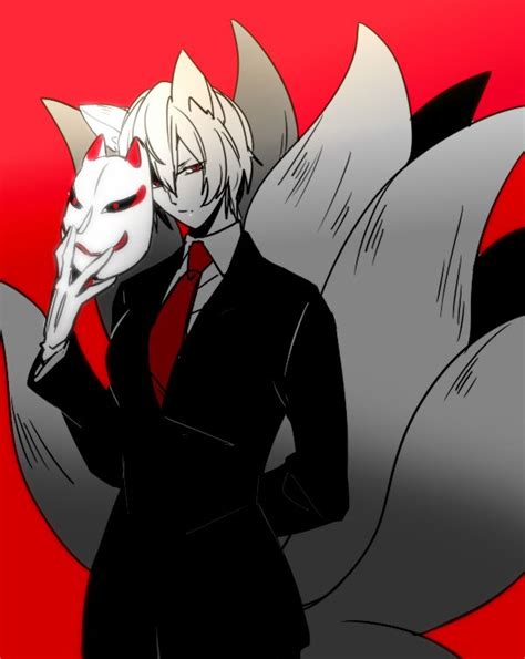 an anime character in a suit and tie holding a white mask on his face with red background