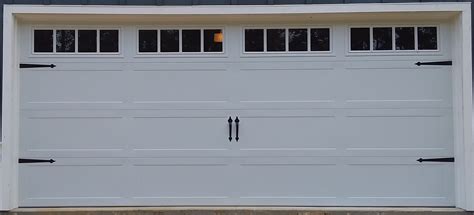 16x7 Model 5951 Stamped Carriage Style Garage Door with Madison Glass