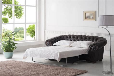 262 Dark Brown Full Leather Sofa Bed – Classic 2 Modern Furniture Store