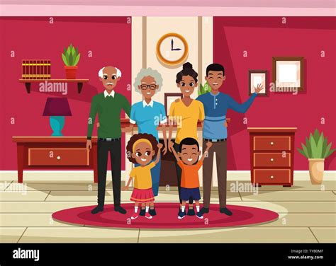 Family grandparents, parents and kids cartoons Stock Vector Image & Art - Alamy