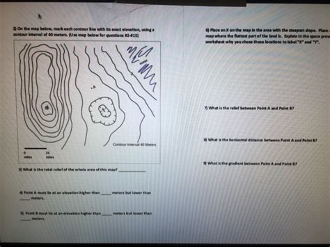 Solved 2) On the map below, mark each contour line with its | Chegg.com