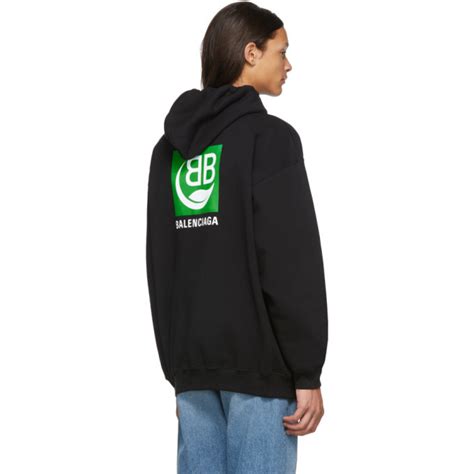 Balenciaga Black Green Logo Hoodie Balenciaga