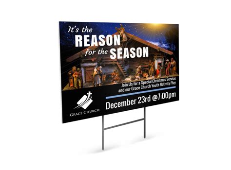 Christmas Church Yard Sign Template | MyCreativeShop