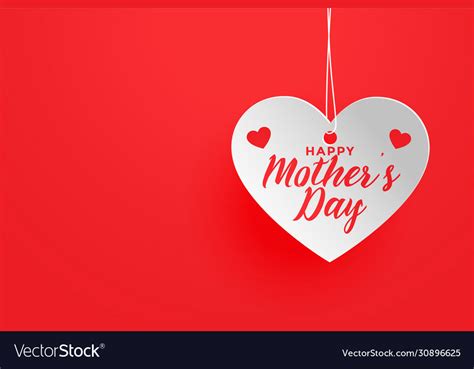 Happy mothers day red theme heart background Vector Image