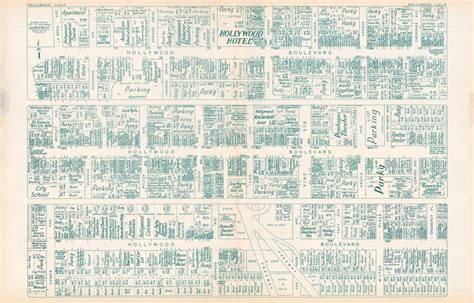 Detailed city map of Hollywood Boulevard, 1956