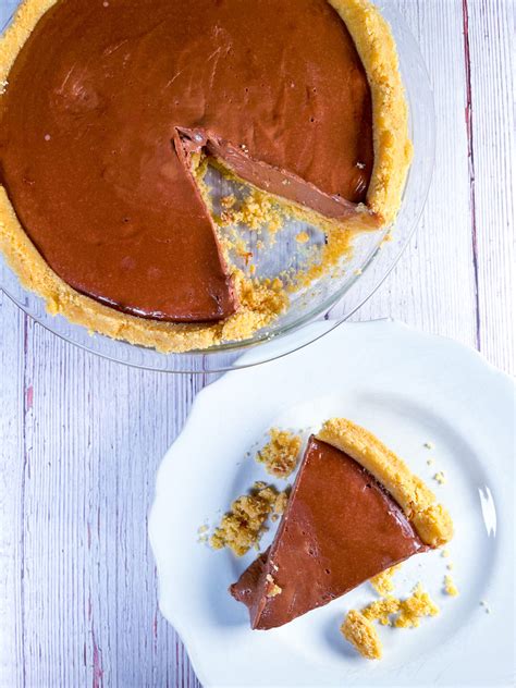 Chocolate Pie (With Shortbread Cookie Crust) - Tastefully Grace