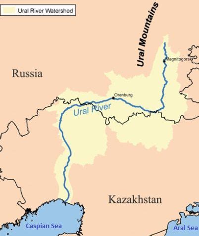 The Ural River runs through Kazakhstan | River, Map, Geography