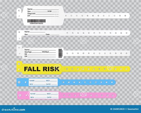 Medical Hospital Wristband or Bracelet Mockup Stock Illustration ...