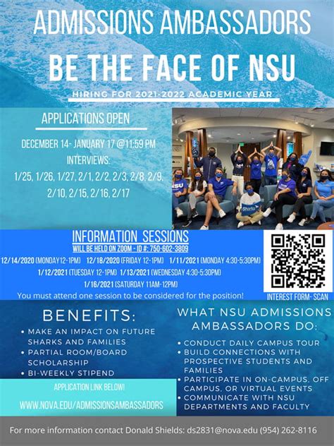 Admissions Ambassadors Recruitment 2021-2022 – NSU SharkFINS