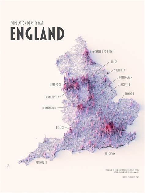 Population density map of England. by... - Maps on the Web