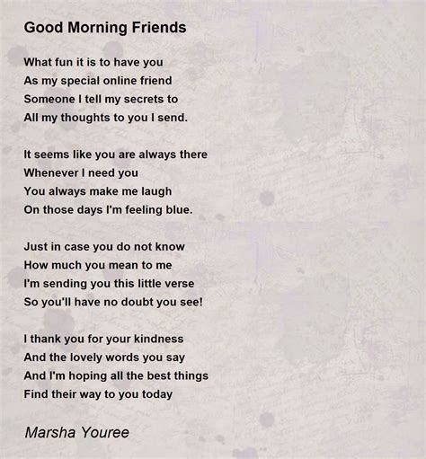 Good Morning Poems For Friends