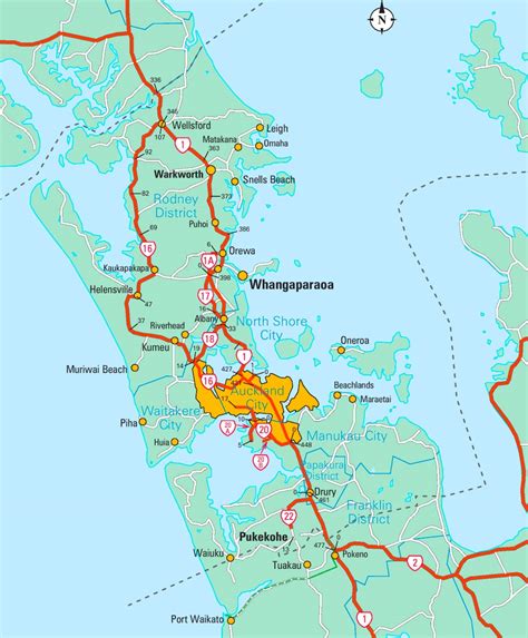 Auckland area map - Ontheworldmap.com