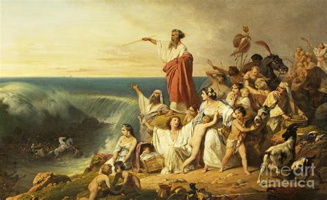 The Children Of Israel Crossing The Red Sea Painting by Henri-Frederic Schopin