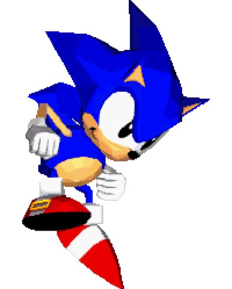 The Video Game Art Archive - 3D render of Sonic, from ‘Sonic The Fighters’.