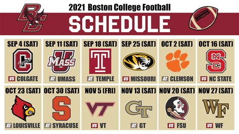 BC Football Releases Full 2021 Schedule - The Heights