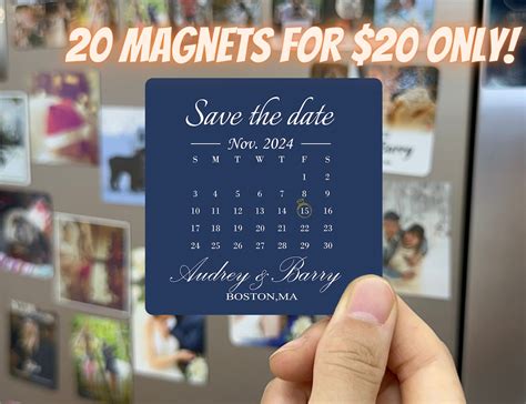 Save the Date Calendar Magnets, Square Fridge Magnets, Special Date ...