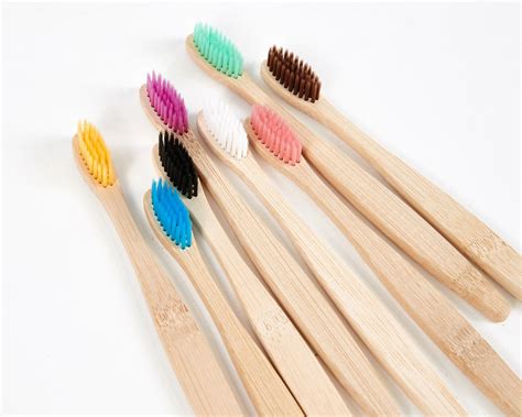 Colour Bamboo Toothbrush. Wooden Toothbrushes Eco Friendly | Etsy