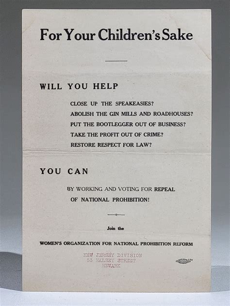 Series of Four Broadsides Advocating Repeal of Prohibition | Anti ...