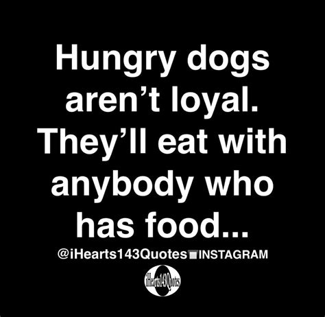 Hungry Dogs Aren't Loyal - Motivational Quote