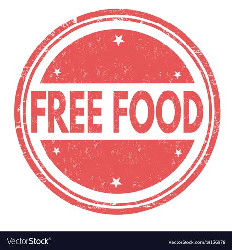 Free food sign or stamp Royalty Free Vector Image