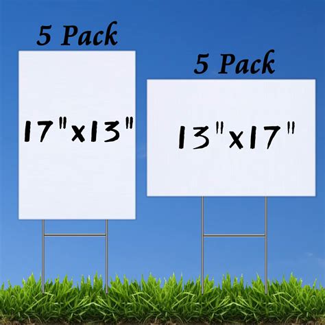 Buy Blank Yard Signs with Stakes, 10pcs Blank Garage Sale Sign with Metal Stakes Lawn ...