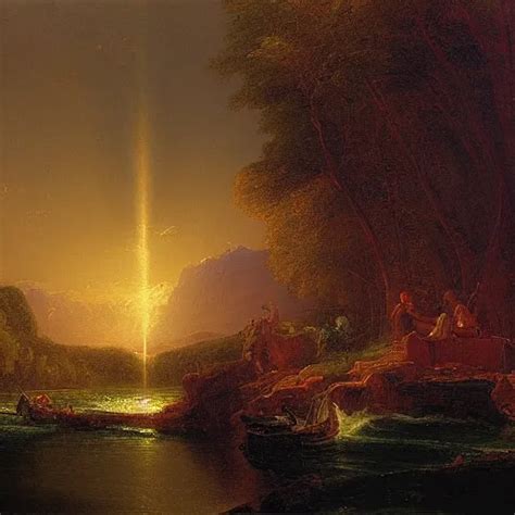 An oil painting called: river of light that leads to | Stable Diffusion | OpenArt