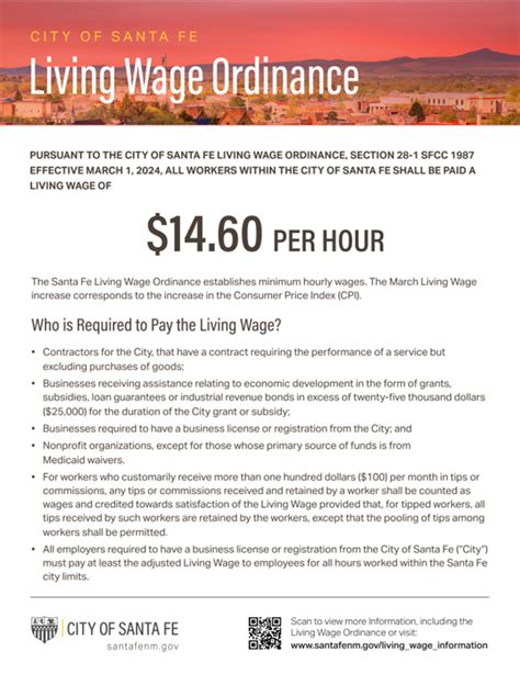 Living wage information | City of Santa Fe