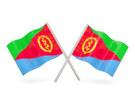 Two wavy flags. Illustration of flag of Eritrea