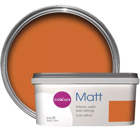 Colours Orange Matt Emulsion Paint 2.5L | Departments | DIY at B&Q