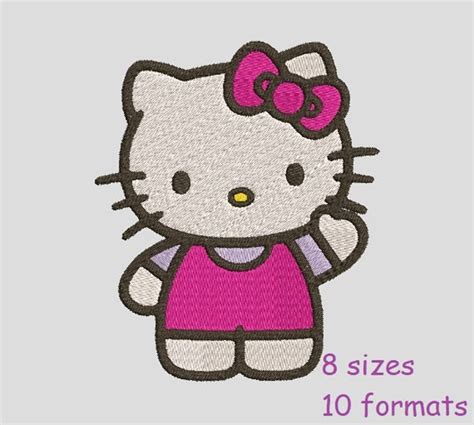 Hello Kitty Fill Embroidery Design Hello Kitty embroidery | Etsy