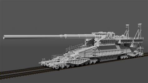 3d model railway gun 800mm gustav