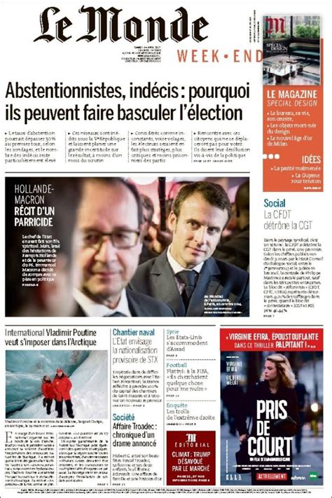 Newspaper Le Monde (France). Newspapers in France. Saturday's edition ...