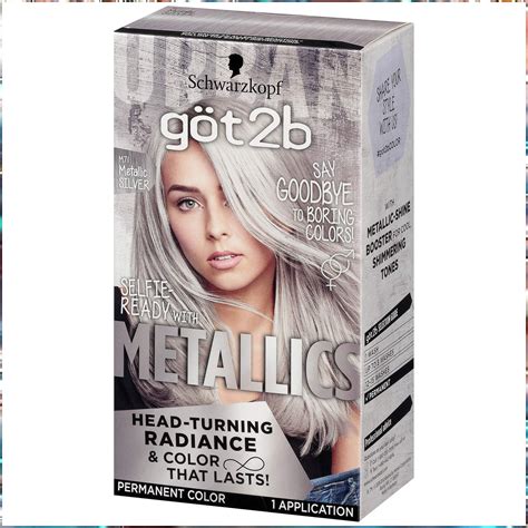 Got2b Metallic Permanent Hair Color, M71 Metallic Silver in 2022 | Grey hair dye, Metallic hair ...