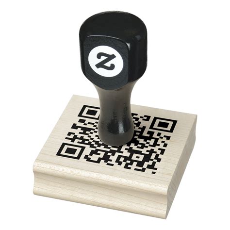 QR Code Business Corporate Minimalist Rubber Stamp | Zazzle