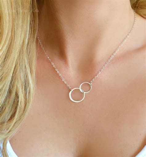 Rose Gold Linked Circle Infinity Necklace For Women - Also In Sterling ...