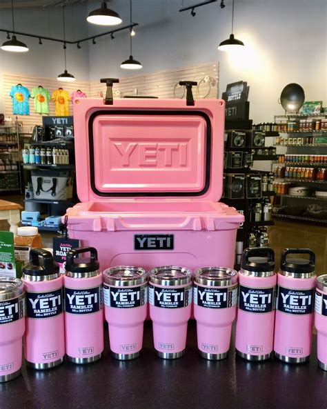 Limited edition pink Yeti coolers and drinkware at the Dizzy Pig BBQ Store. #yeticoolerscolors # ...